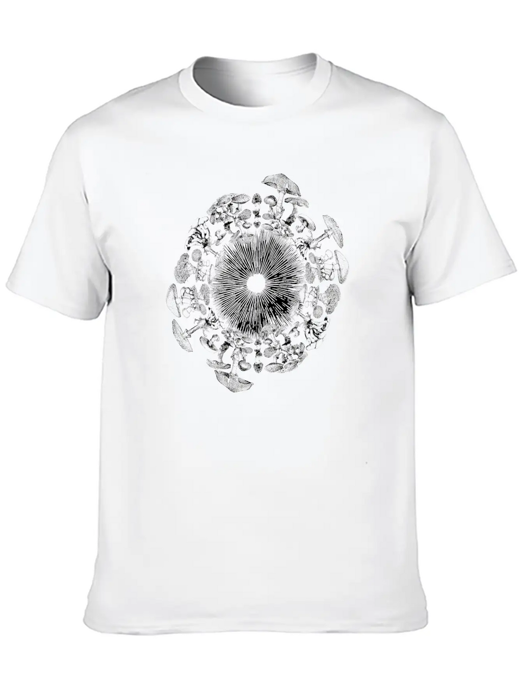 Mushroom Iris Mycology Spore Print Unisex Short Sleeve Soft Cotton T-Shirt – Casual Everyday Wear