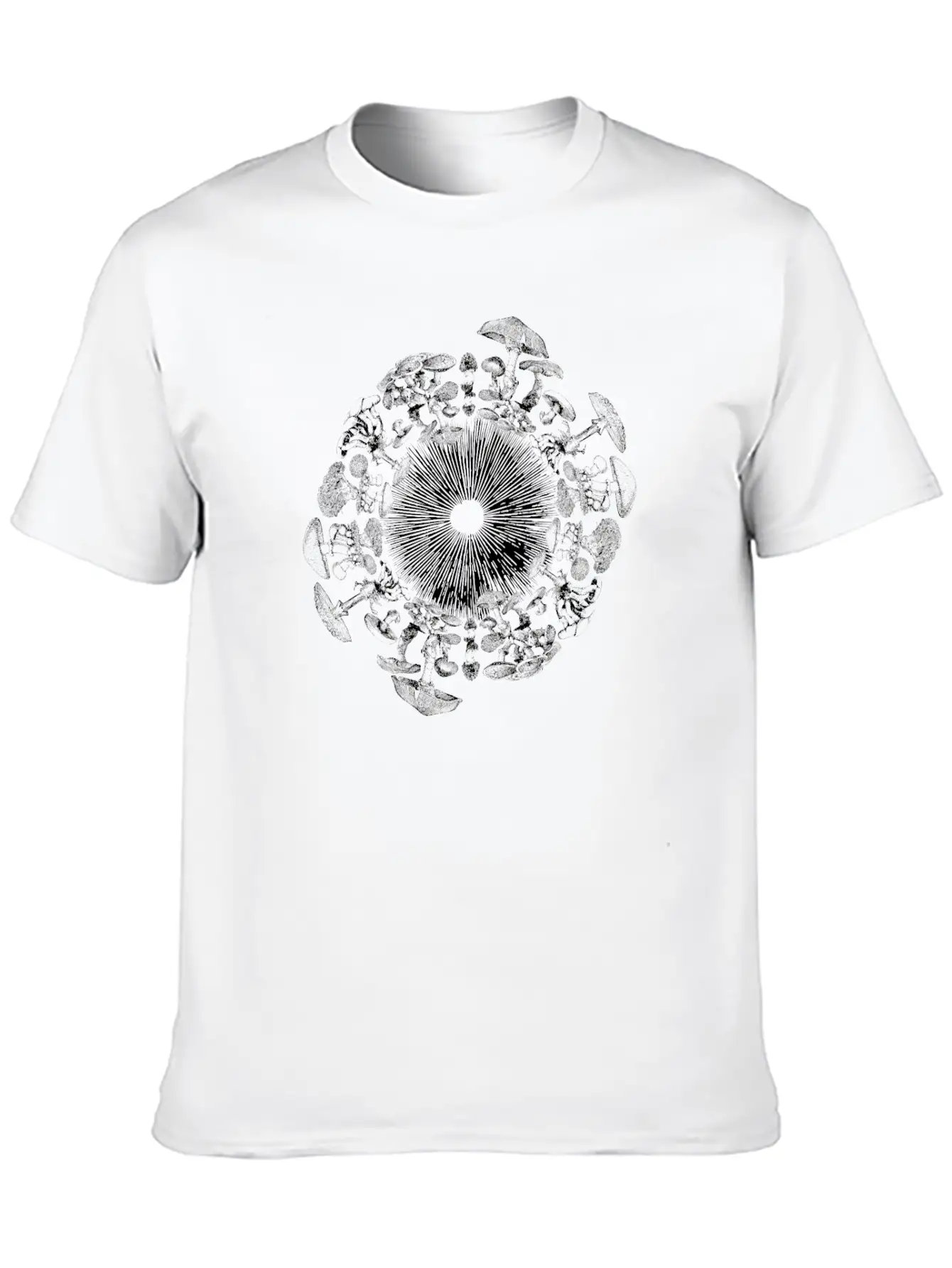 Mushroom Iris Mycology Spore Print Unisex Short Sleeve Soft Cotton T-Shirt – Casual Everyday Wear