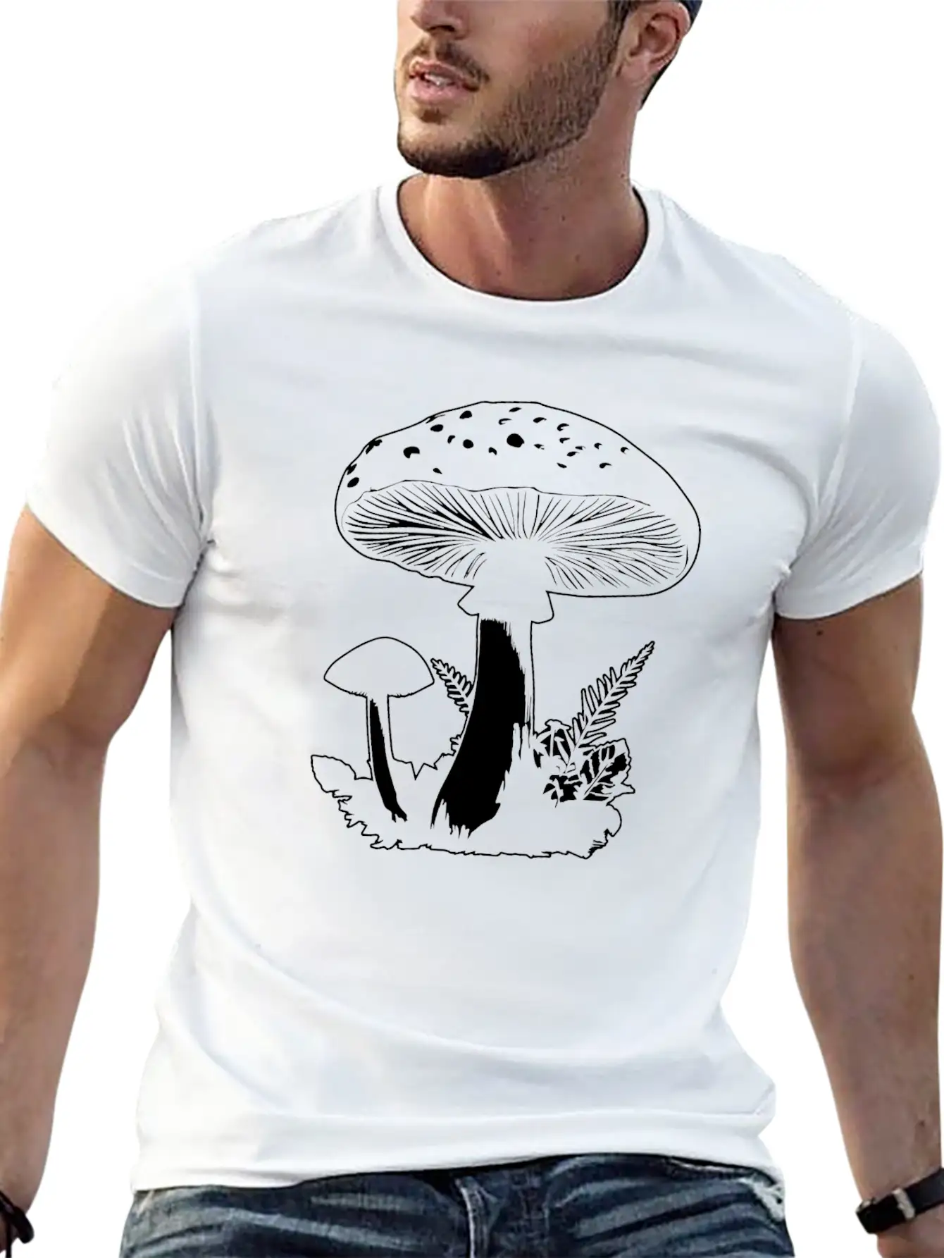Mushroom Picker Fungi Forest Unisex Short Sleeve Soft Cotton T-Shirt – Casual Everyday Wear