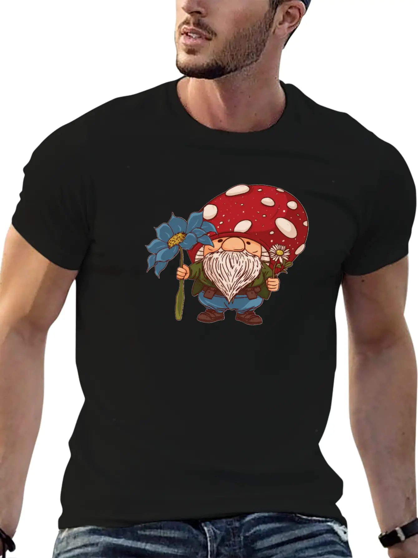 Mushroom Shrooming Cute Mushroom Gnome Unisex Casual T-Shirt – Clean Design For Daily Comfort