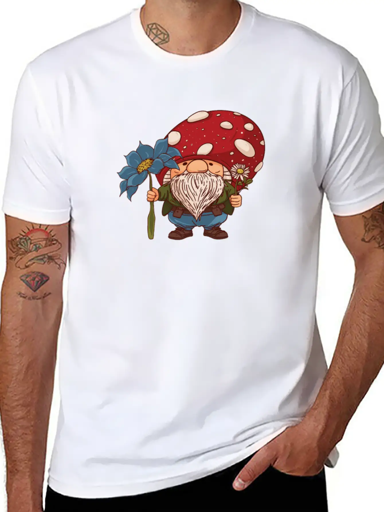 Mushroom Shrooming Cute Mushroom Gnome Unisex Casual T-Shirt – Clean Design For Daily Comfort