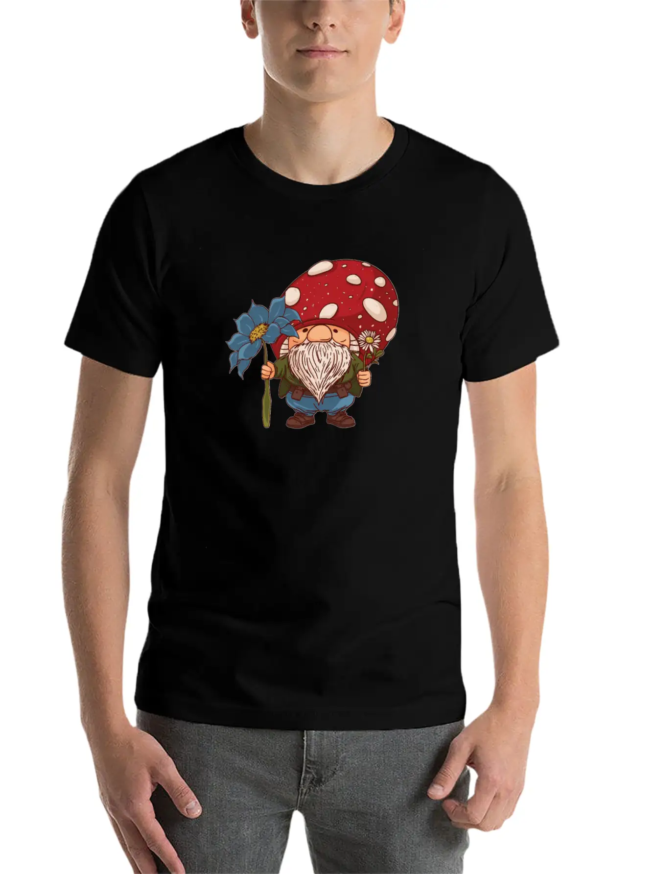 Mushroom Shrooming Cute Mushroom Gnome Unisex Casual T-Shirt – Clean Design For Daily Comfort