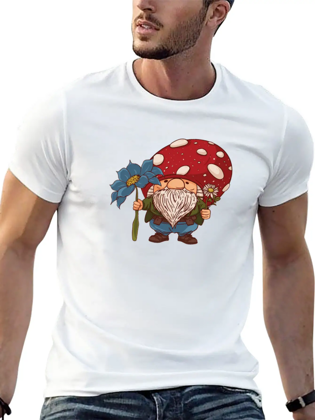 Mushroom Shrooming Cute Mushroom Gnome Unisex Casual T-Shirt – Clean Design For Daily Comfort