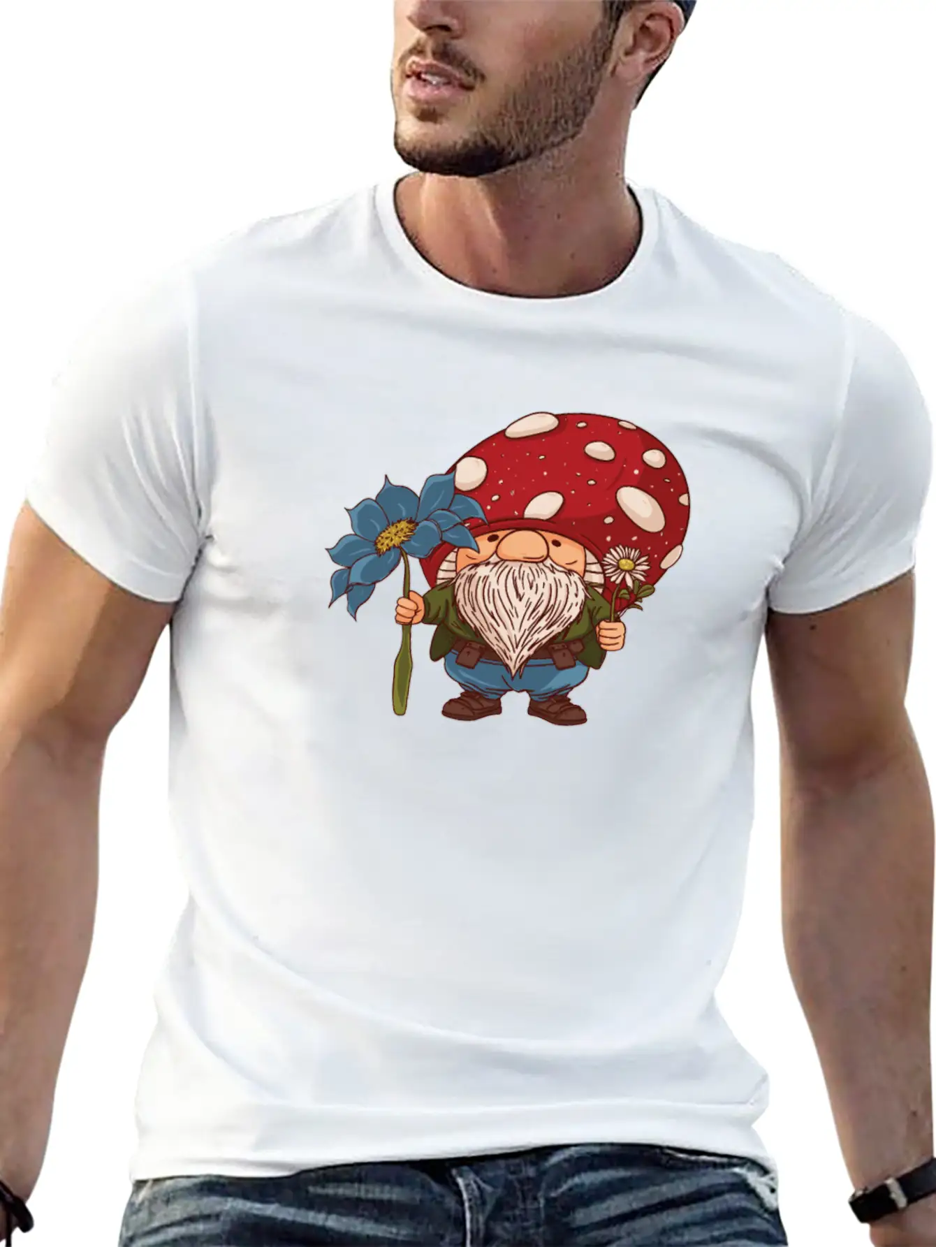 Mushroom Shrooming Cute Mushroom Gnome Unisex Casual T-Shirt – Clean Design For Daily Comfort