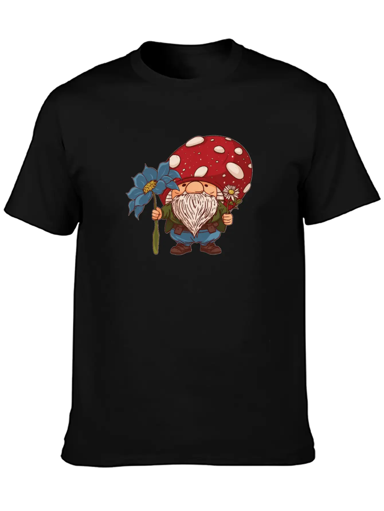 Mushroom Shrooming Cute Mushroom Gnome Unisex Casual T-Shirt – Clean Design For Daily Comfort