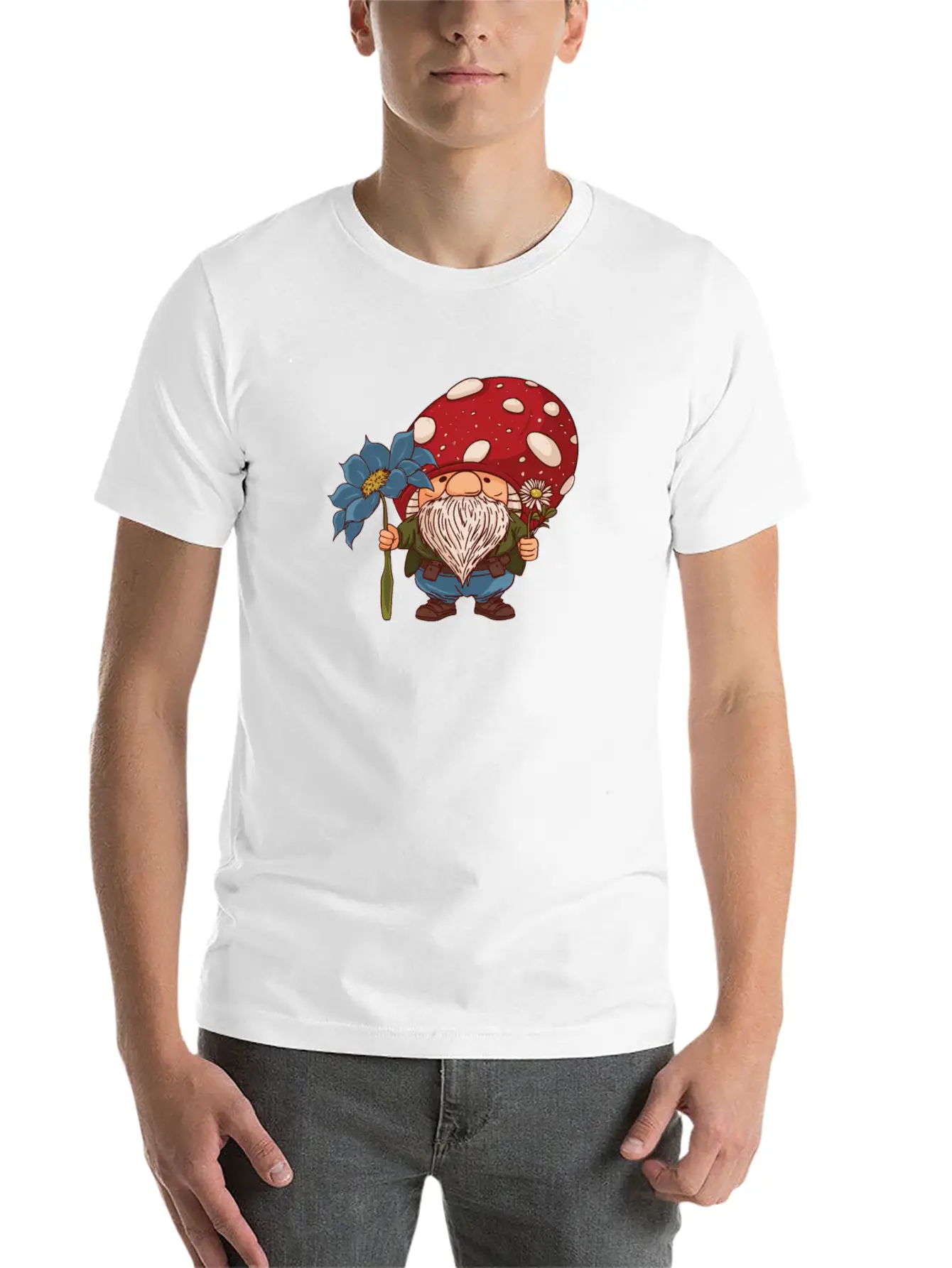 Mushroom Shrooming Cute Mushroom Gnome Unisex Casual T-Shirt – Clean Design For Daily Comfort