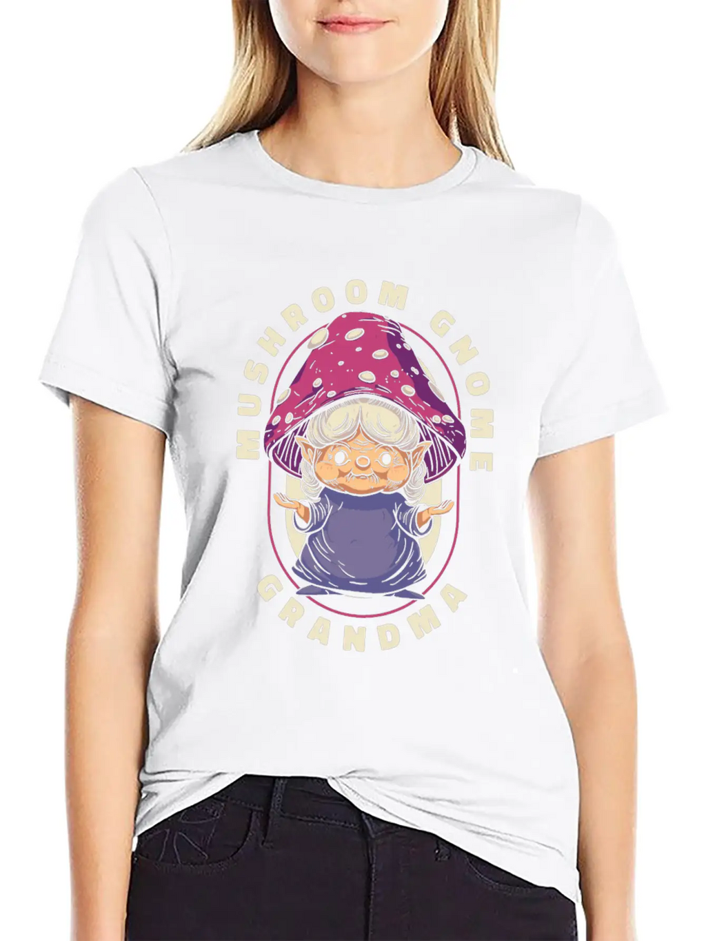 Mushroom Shrooming Grandma Mushroom Gnome Unisex Short Sleeve Soft Cotton T-Shirt – Casual Everyday Wear