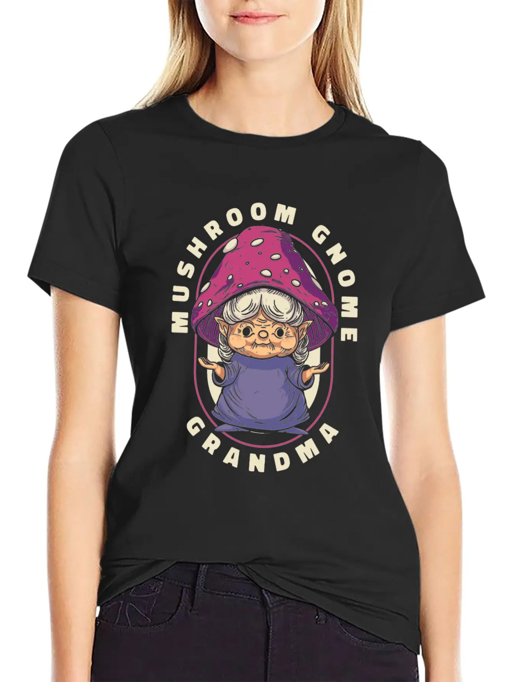 Mushroom Shrooming Grandma Mushroom Gnome Unisex Short Sleeve Soft Cotton T-Shirt – Casual Everyday Wear