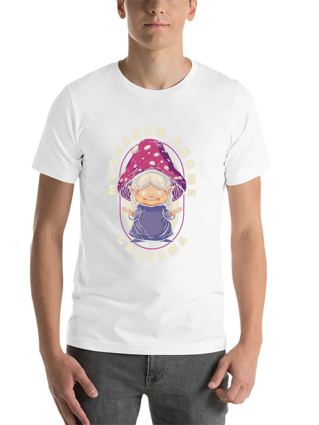 Mushroom Shrooming Grandma Mushroom Gnome Unisex Short Sleeve Soft Cotton T-Shirt – Casual Everyday Wear