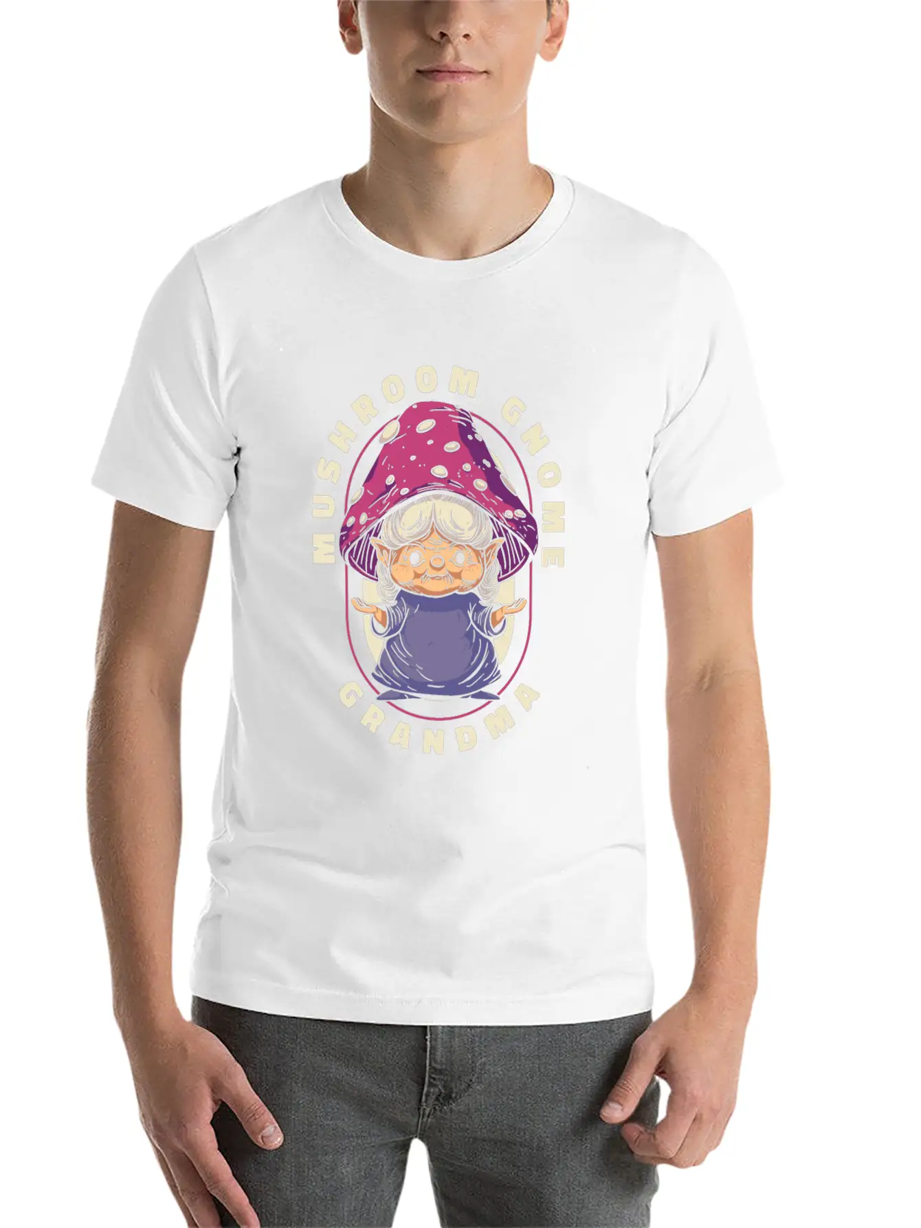 Mushroom Shrooming Grandma Mushroom Gnome Unisex Short Sleeve Soft Cotton T-Shirt – Casual Everyday Wear