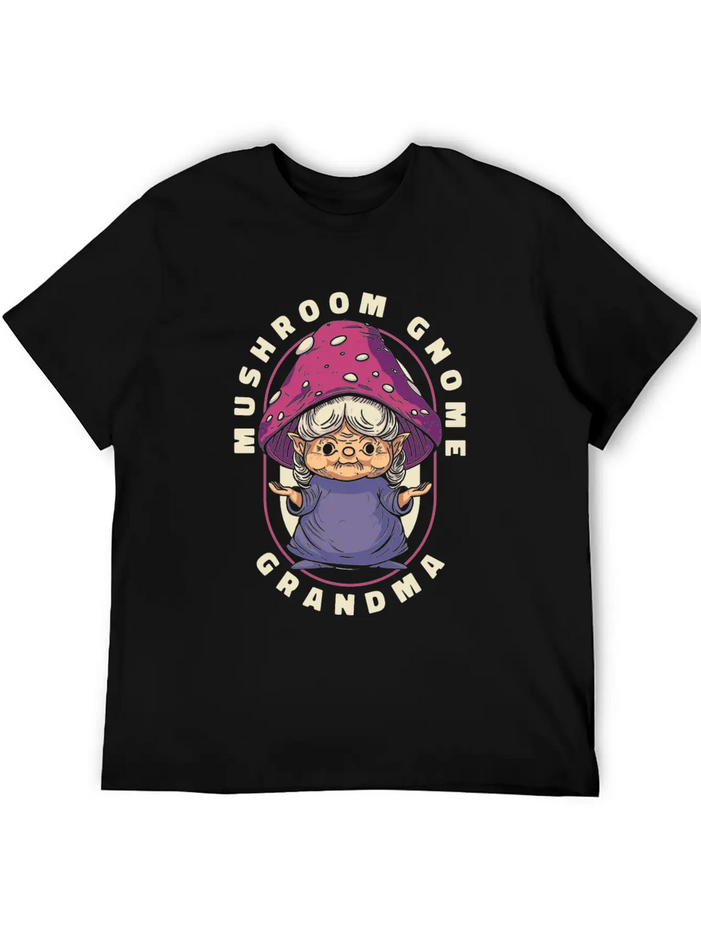 Mushroom Shrooming Grandma Mushroom Gnome Unisex Short Sleeve Soft Cotton T-Shirt – Casual Everyday Wear