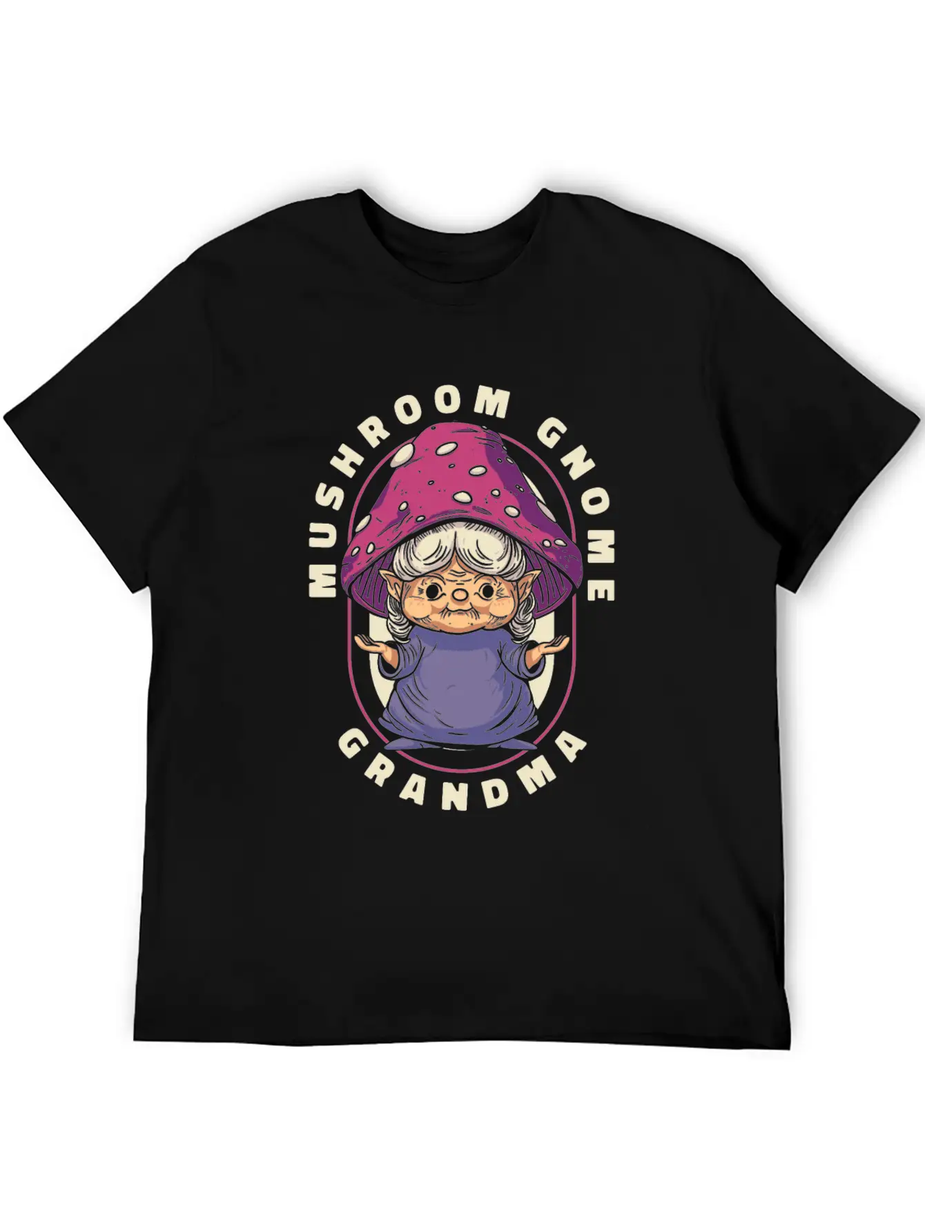 Mushroom Shrooming Grandma Mushroom Gnome Unisex Short Sleeve Soft Cotton T-Shirt – Casual Everyday Wear