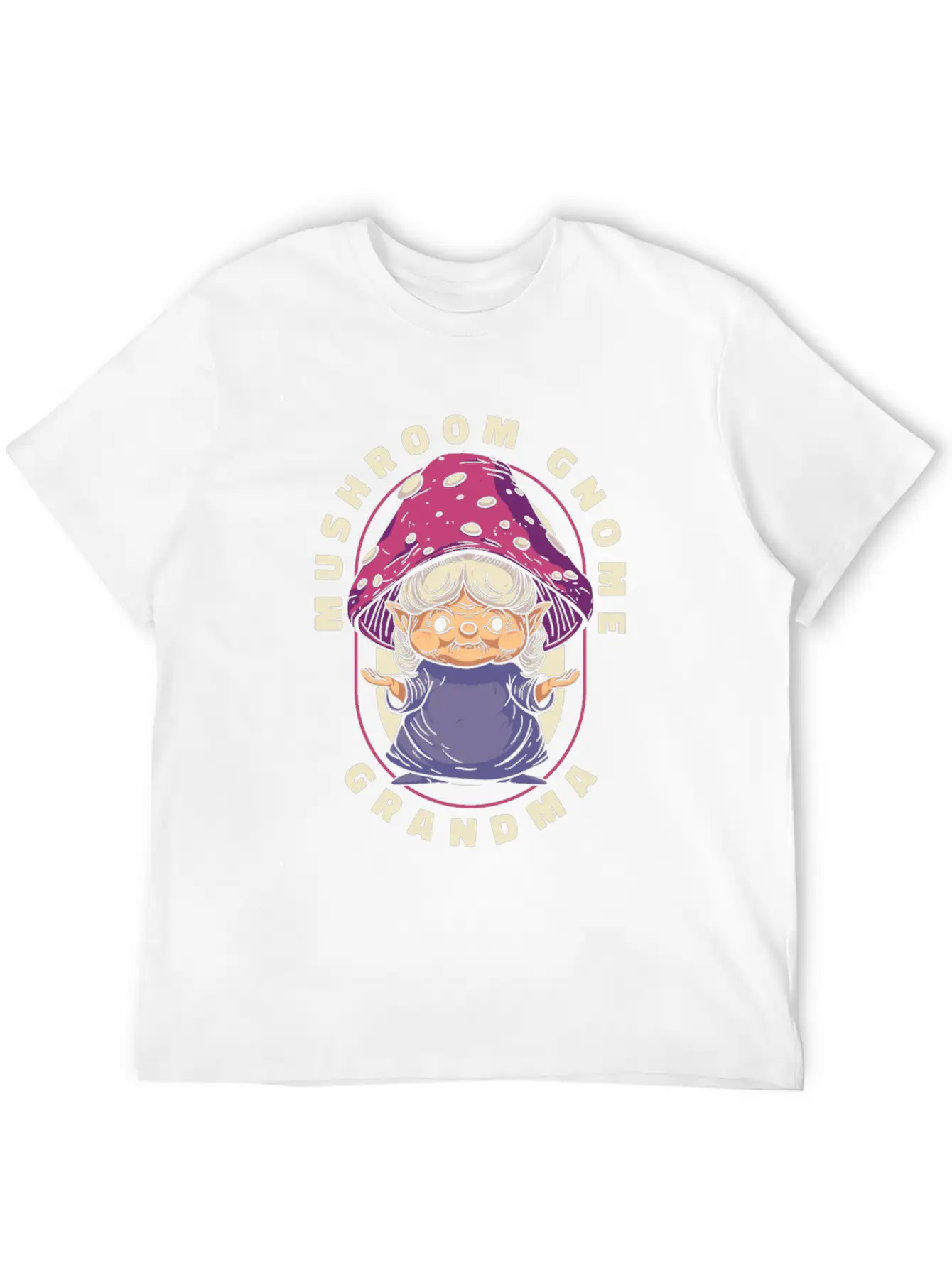 Mushroom Shrooming Grandma Mushroom Gnome Unisex Short Sleeve Soft Cotton T-Shirt – Casual Everyday Wear