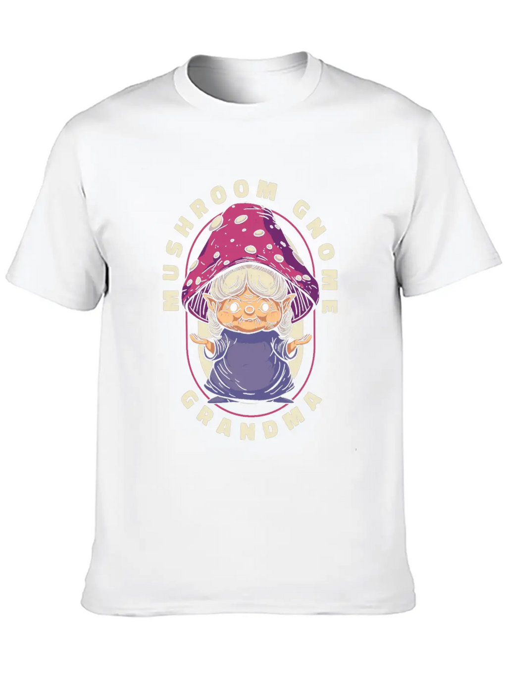 Mushroom Shrooming Grandma Mushroom Gnome Unisex Short Sleeve Soft Cotton T-Shirt – Casual Everyday Wear