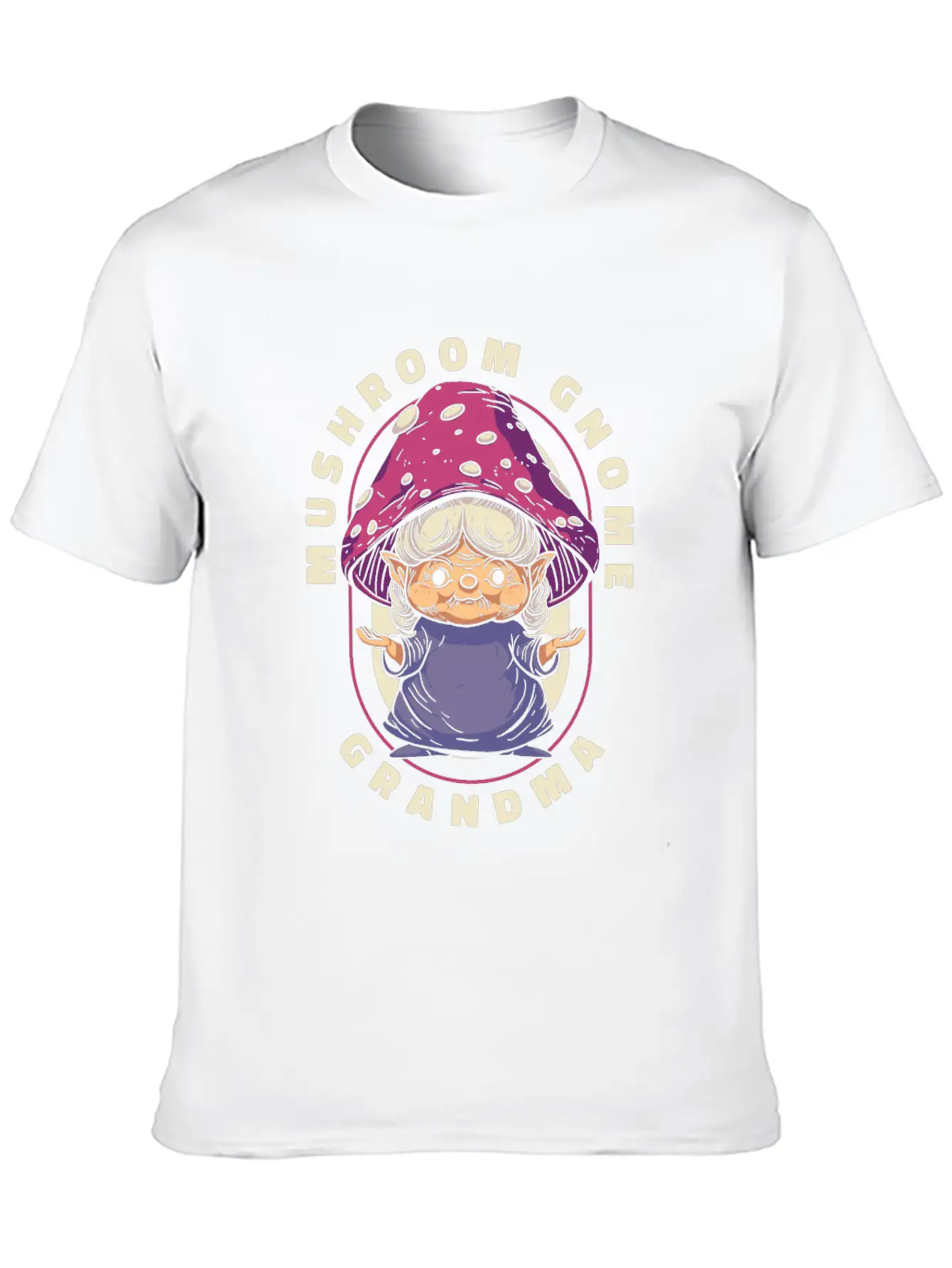 Mushroom Shrooming Grandma Mushroom Gnome Unisex Short Sleeve Soft Cotton T-Shirt – Casual Everyday Wear