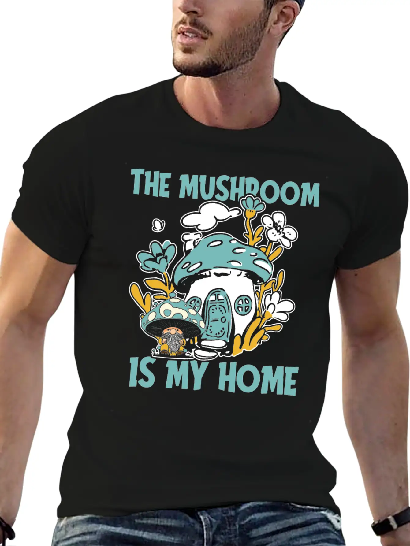 Mushroom Shrooming Home Mushroom Gnome Unisex Casual T-Shirt – Clean Design For Daily Comfort