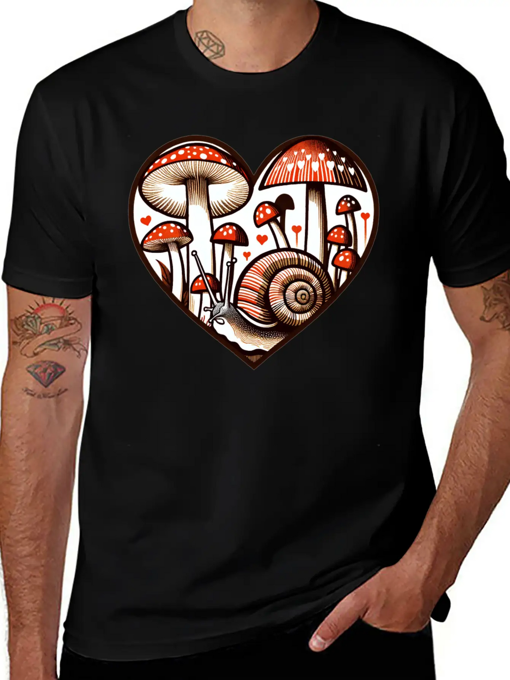 Mushroom Snail Unisex Casual T-Shirt – Clean Design For Daily Comfort