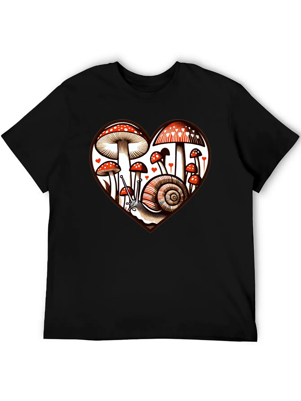 Mushroom Snail Unisex Casual T-Shirt – Clean Design For Daily Comfort