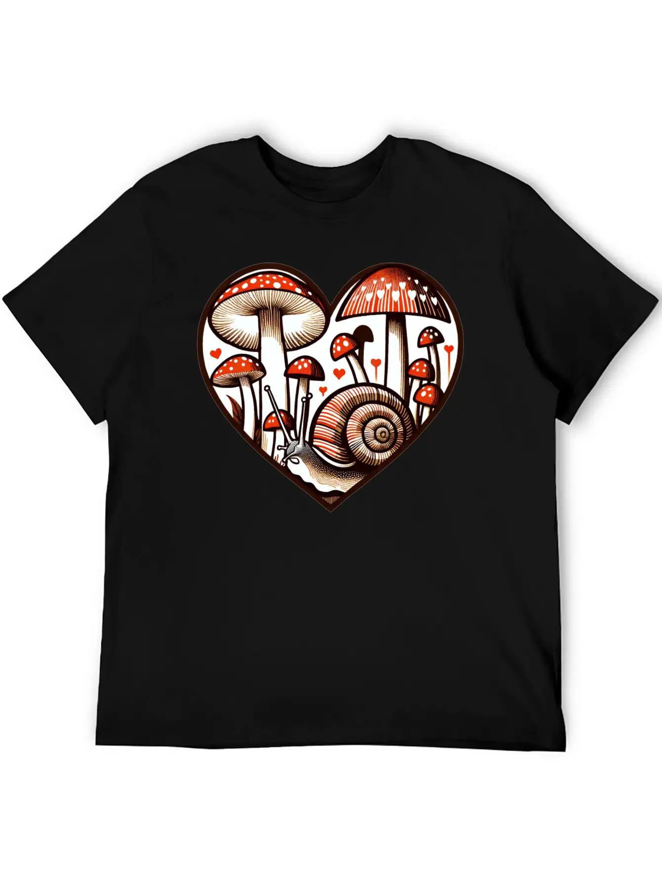 Mushroom Snail Unisex Casual T-Shirt – Clean Design For Daily Comfort