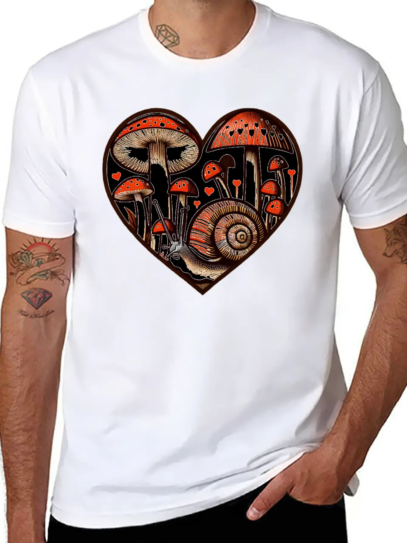 Mushroom Snail Unisex Casual T-Shirt – Clean Design For Daily Comfort