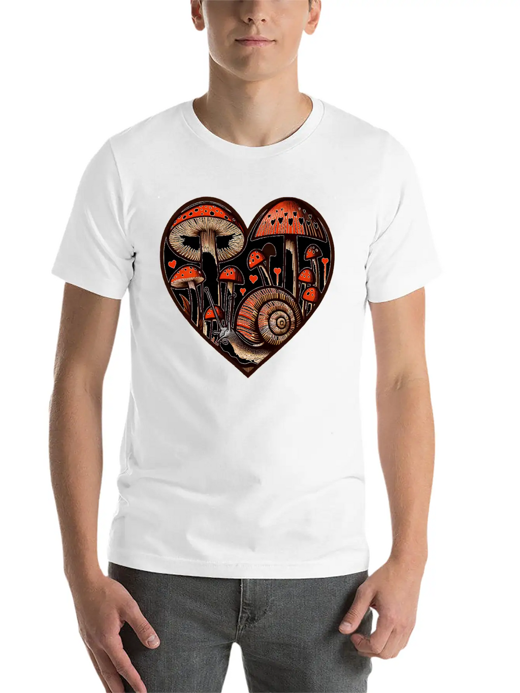Mushroom Snail Unisex Casual T-Shirt – Clean Design For Daily Comfort