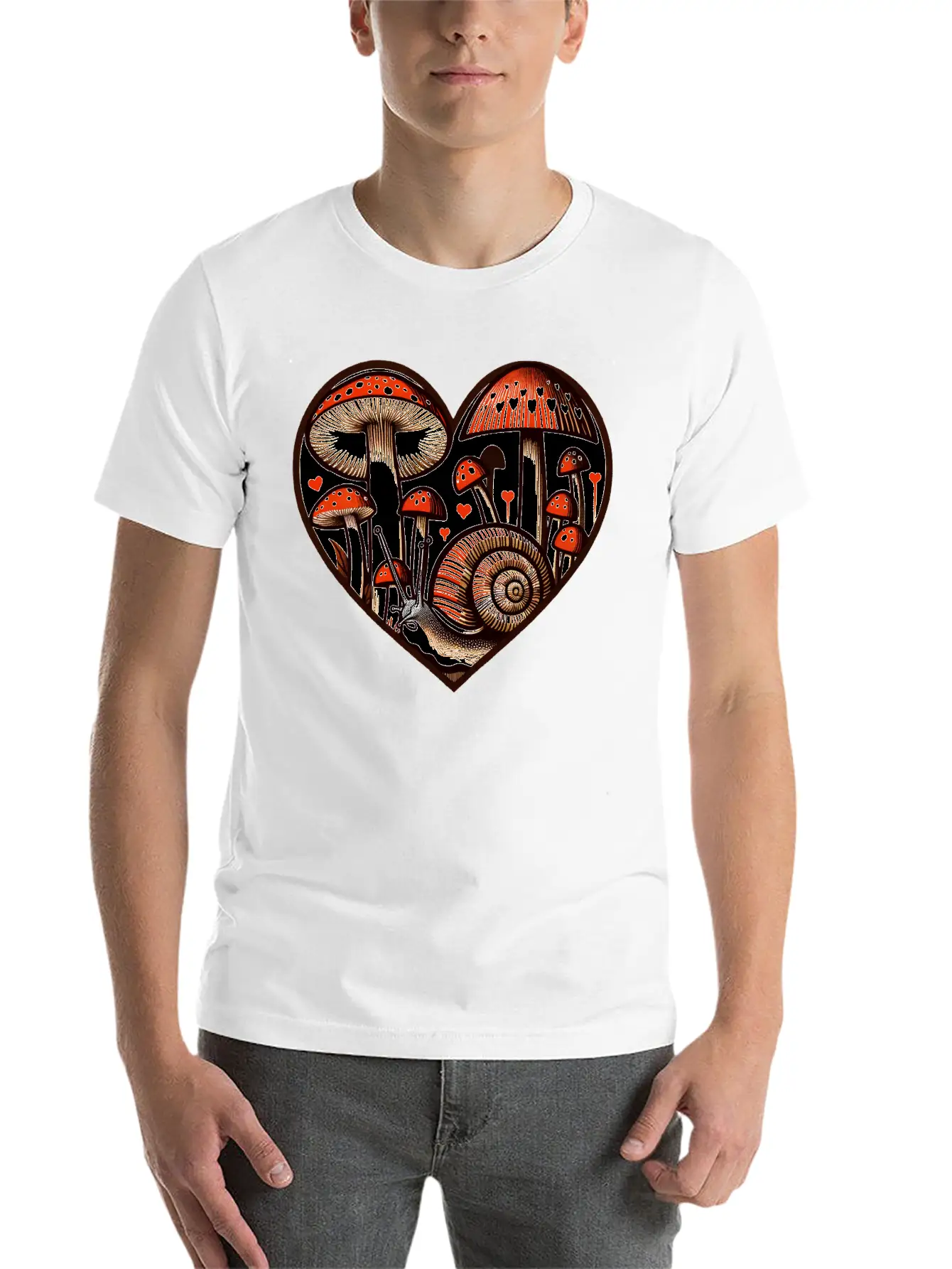 Mushroom Snail Unisex Casual T-Shirt – Clean Design For Daily Comfort
