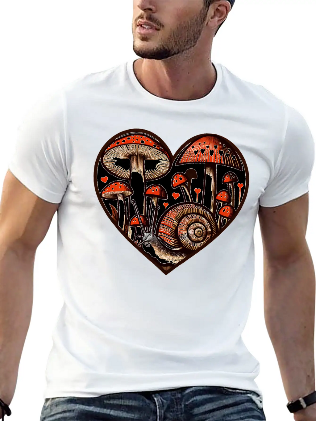 Mushroom Snail Unisex Casual T-Shirt – Clean Design For Daily Comfort