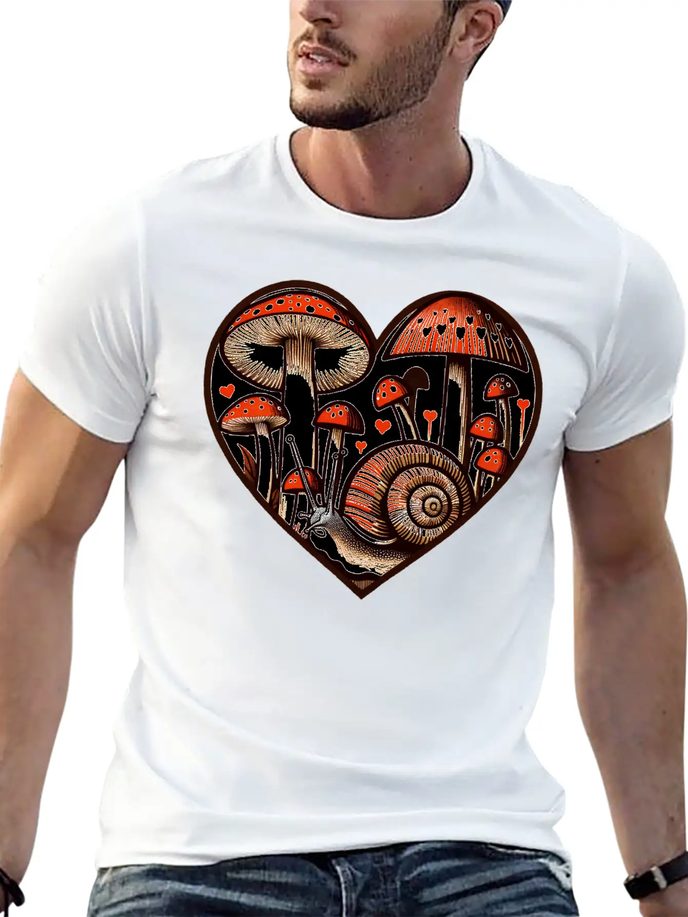 Mushroom Snail Unisex Casual T-Shirt – Clean Design For Daily Comfort