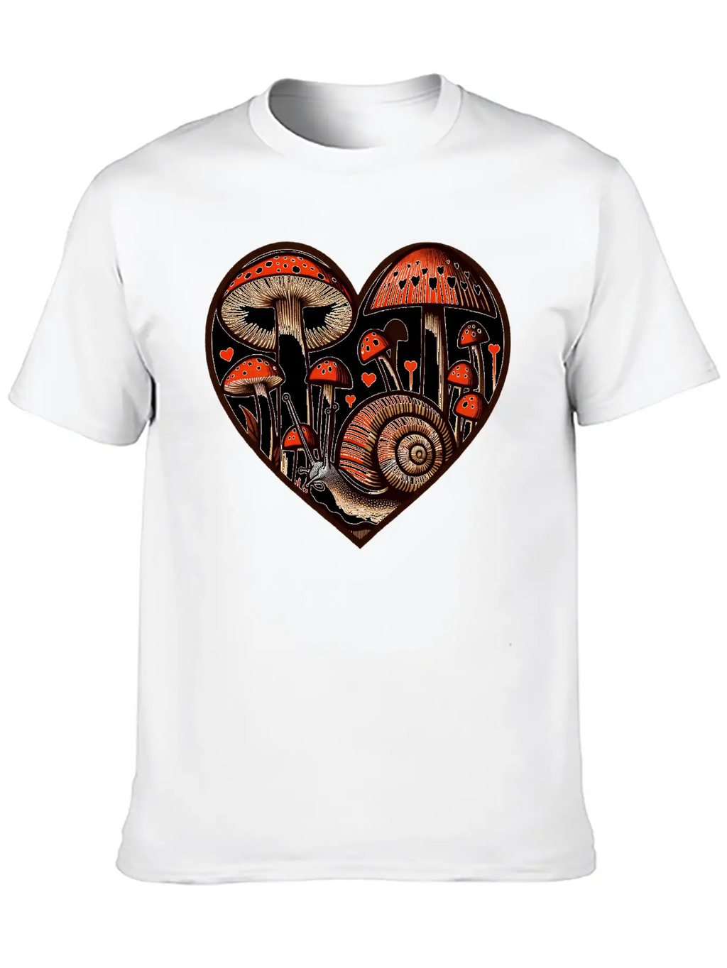 Mushroom Snail Unisex Casual T-Shirt – Clean Design For Daily Comfort
