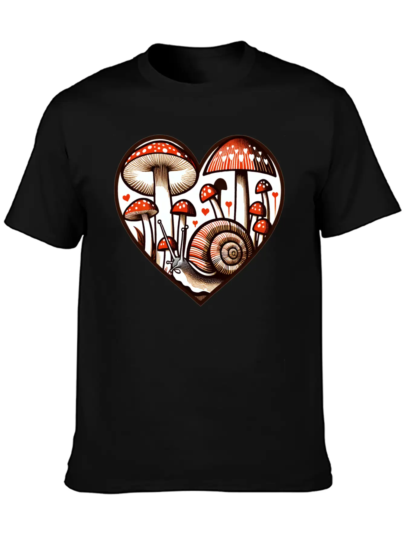 Mushroom Snail Unisex Casual T-Shirt – Clean Design For Daily Comfort