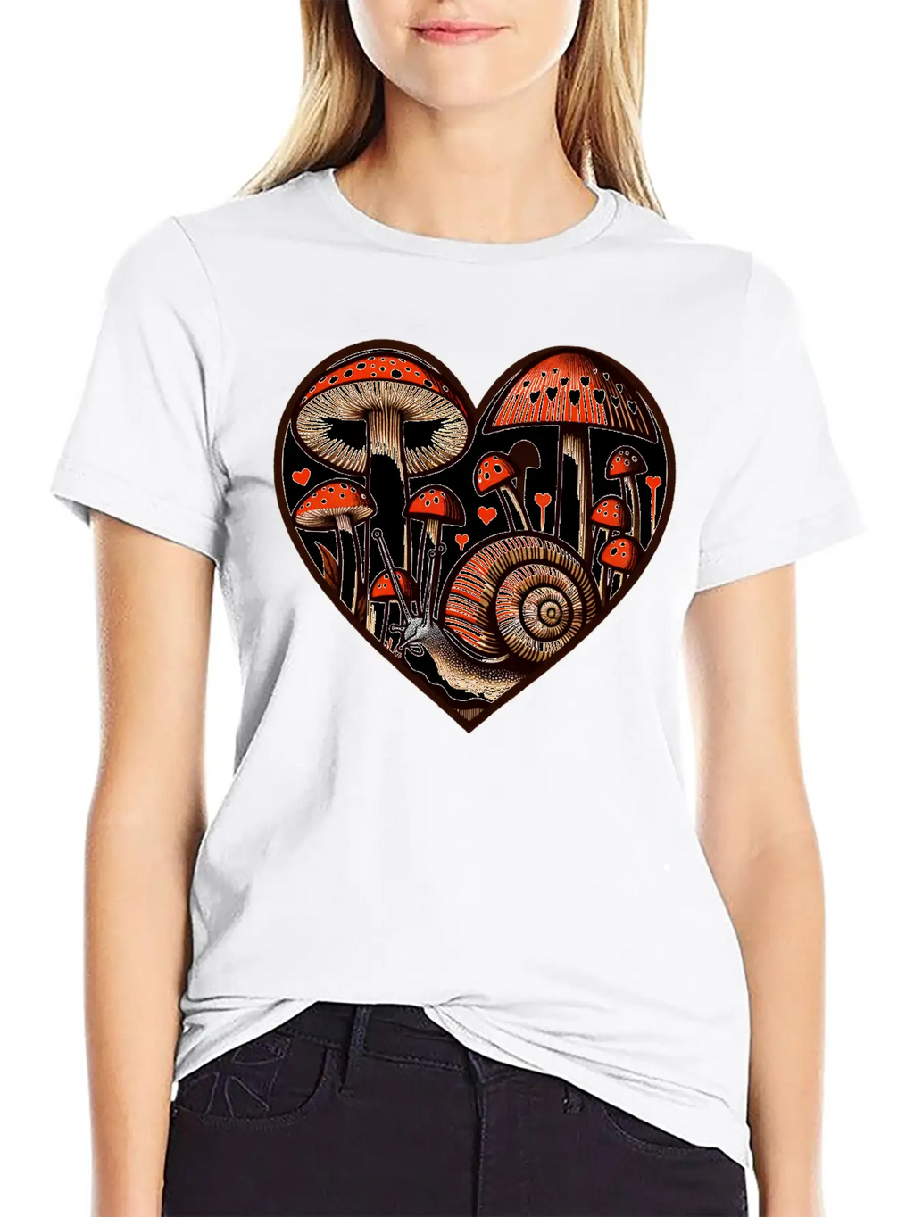 Mushroom Snail Unisex Casual T-Shirt – Clean Design For Daily Comfort