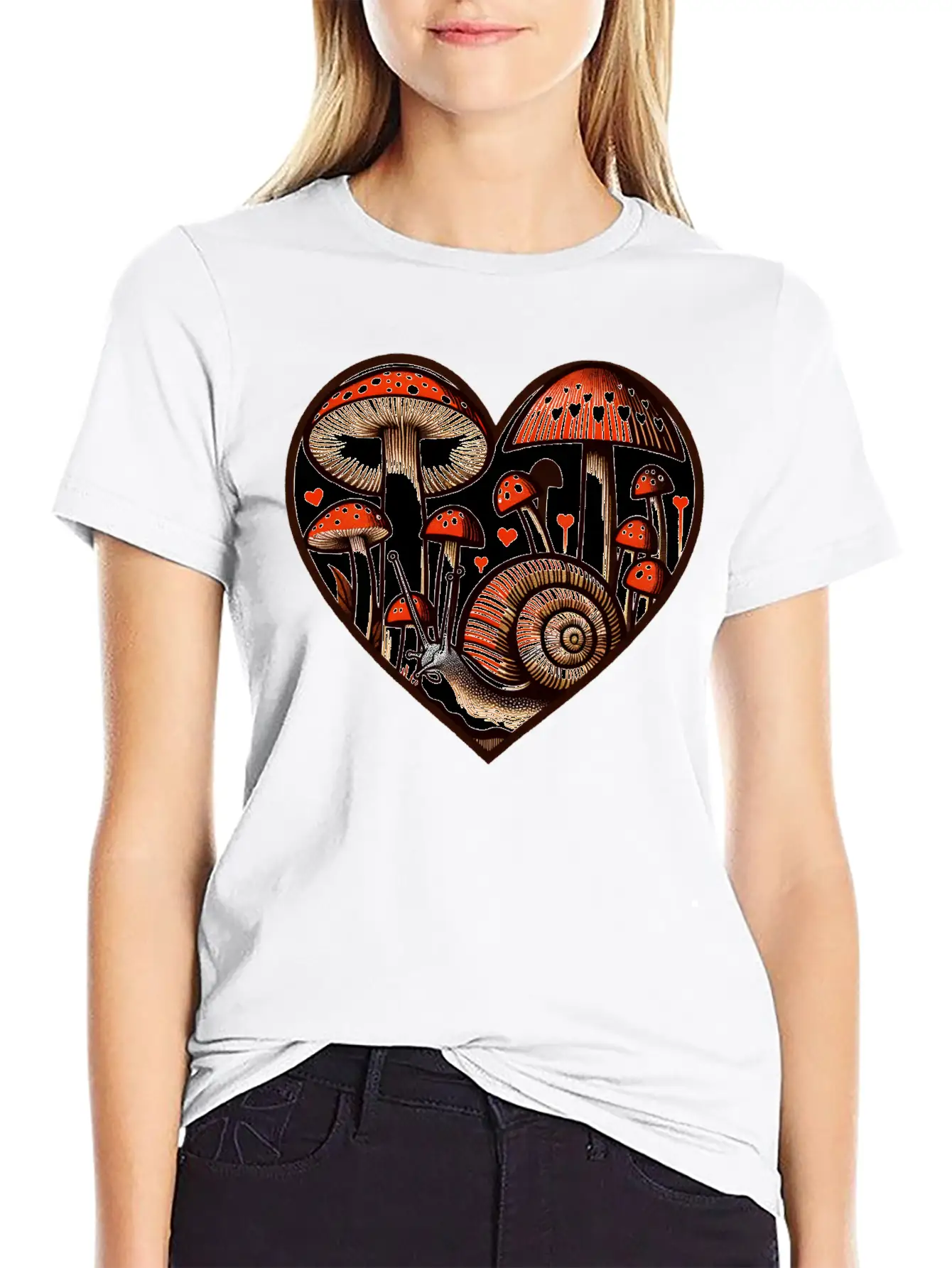 Mushroom Snail Unisex Casual T-Shirt – Clean Design For Daily Comfort