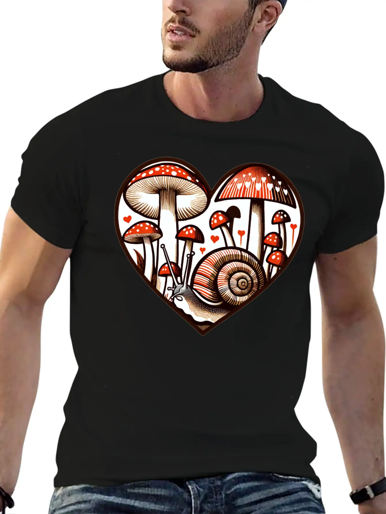 Mushroom Snail Unisex Casual T-Shirt – Clean Design For Daily Comfort