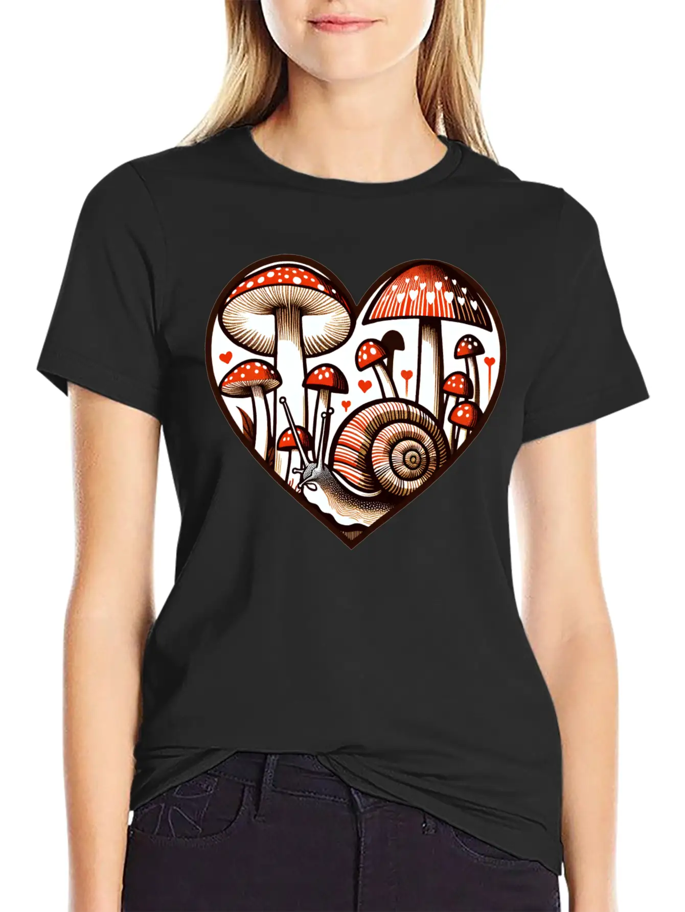 Mushroom Snail Unisex Casual T-Shirt – Clean Design For Daily Comfort