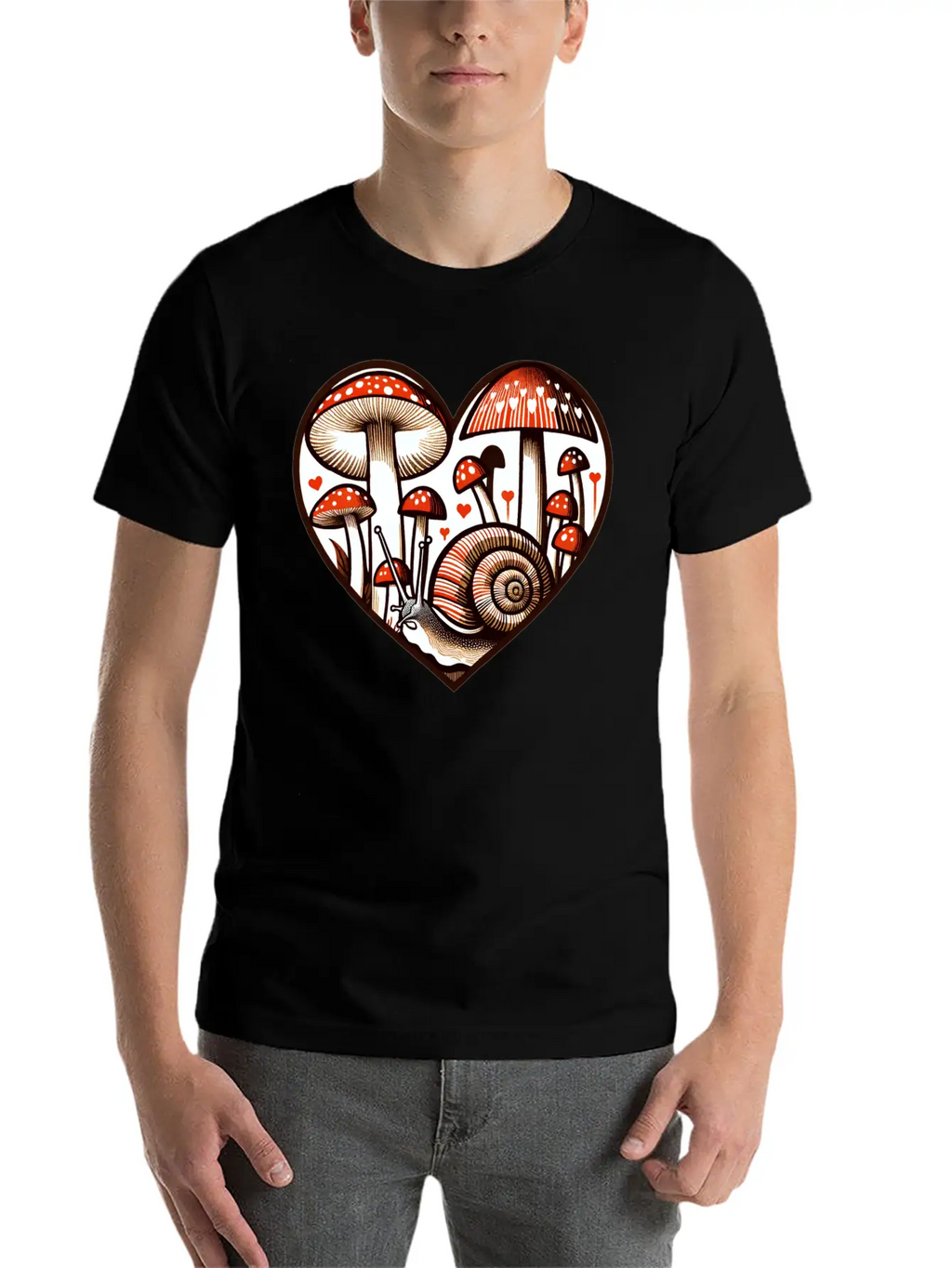 Mushroom Snail Unisex Casual T-Shirt – Clean Design For Daily Comfort