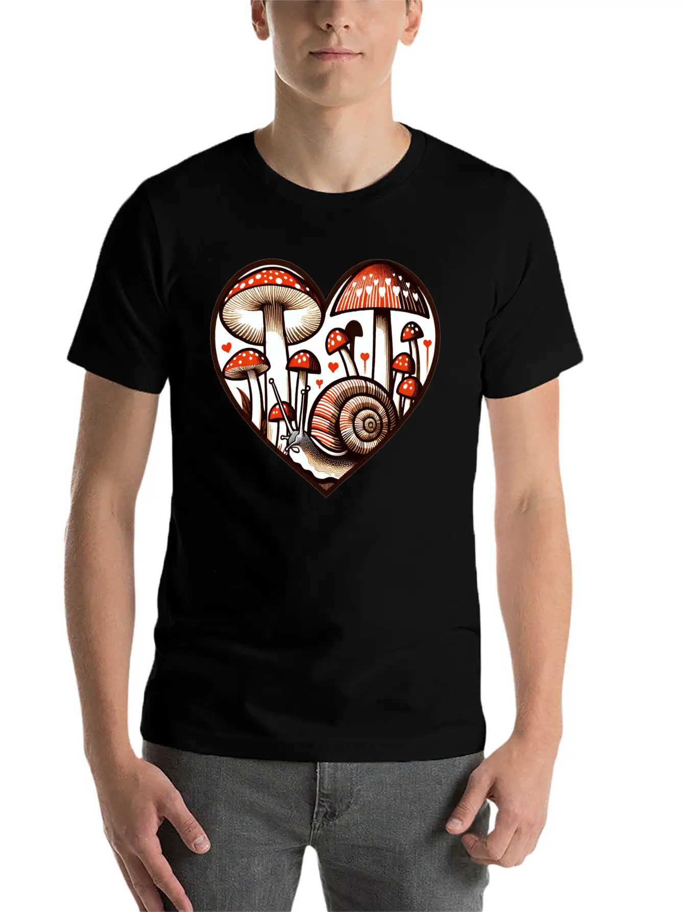 Mushroom Snail Unisex Casual T-Shirt – Clean Design For Daily Comfort