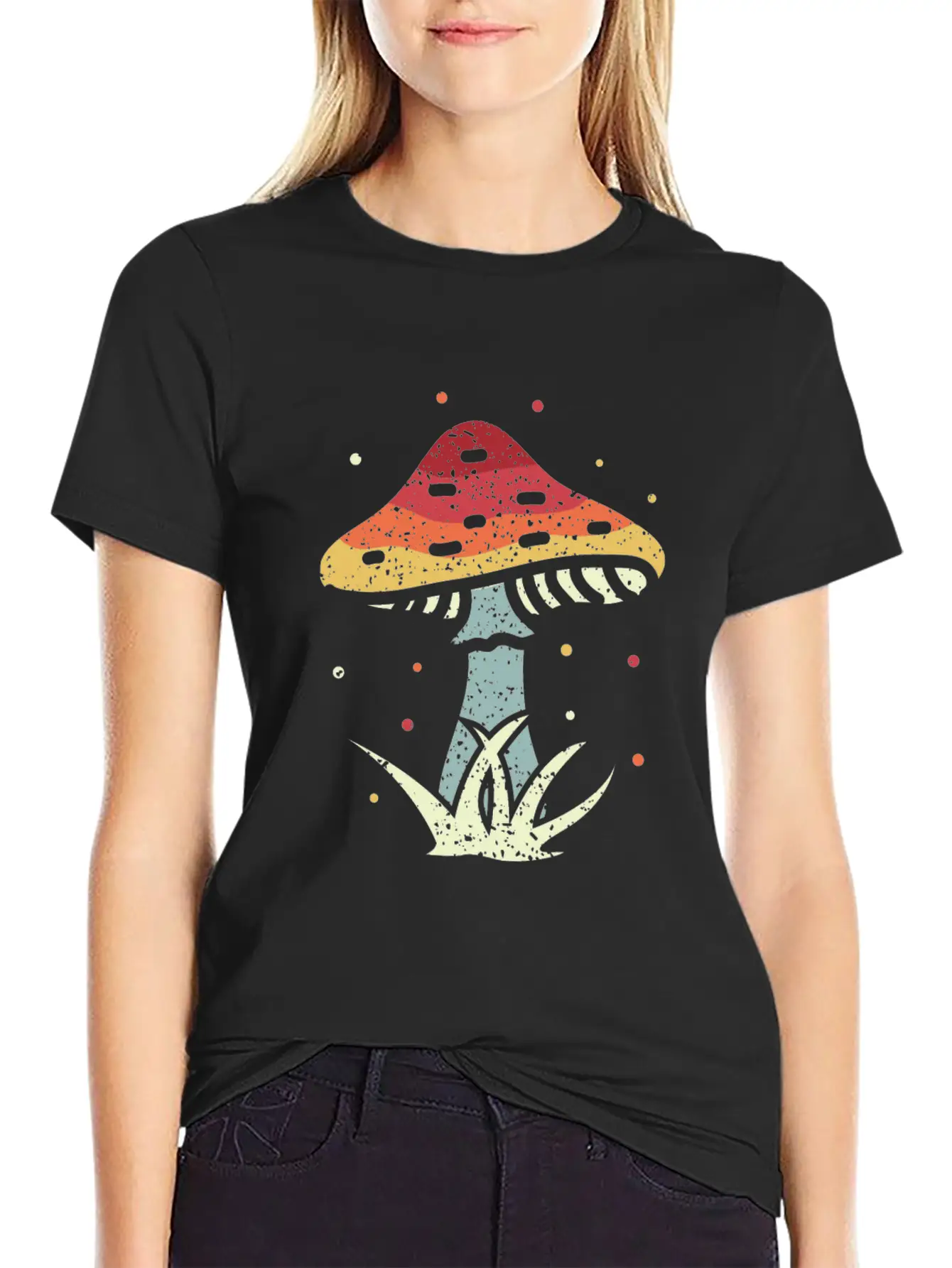Mushrooms Vintage Retro Mushroom Hunter Gift Unisex Short Sleeve Soft Cotton T-Shirt – Casual Everyday Wear