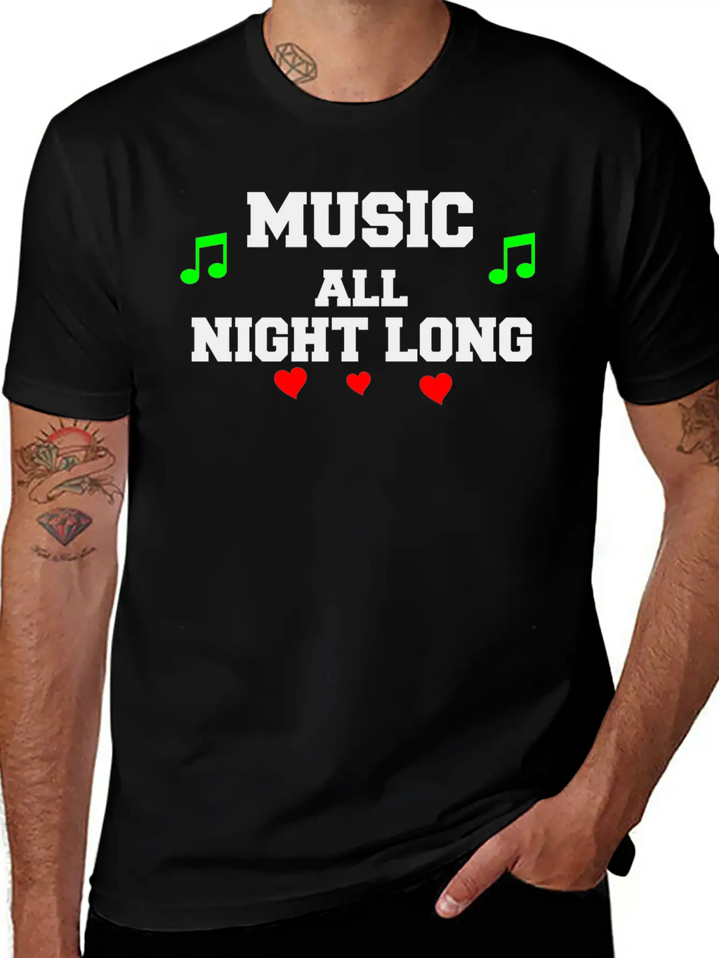 Music All Night Long Vector Unisex Casual T-Shirt – Clean Design For Daily Comfort