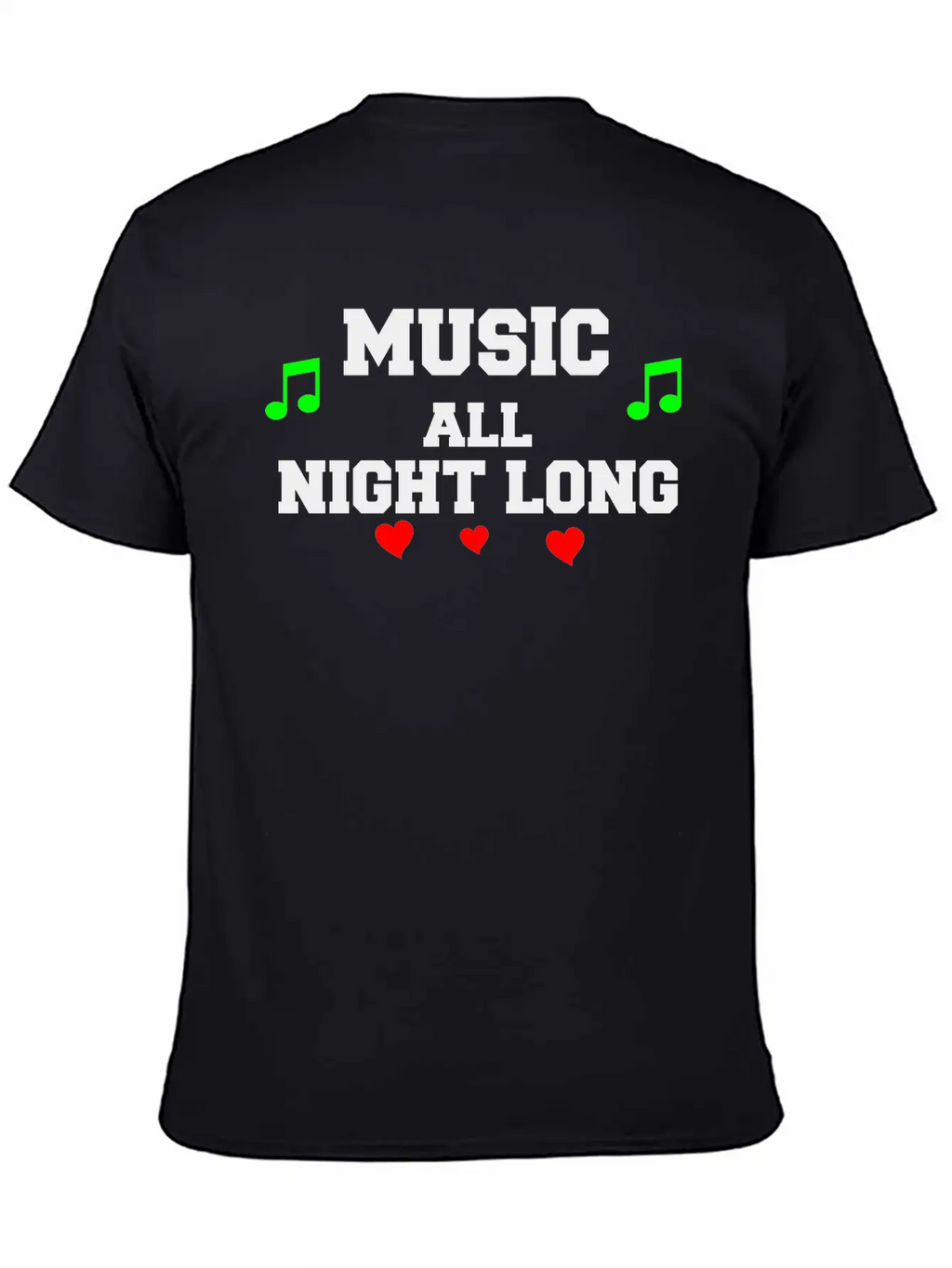 Music All Night Long Vector Unisex Casual T-Shirt – Clean Design For Daily Comfort