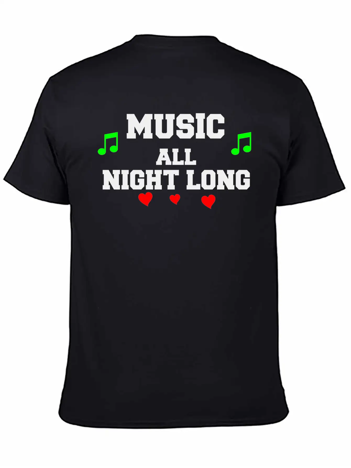Music All Night Long Vector Unisex Casual T-Shirt – Clean Design For Daily Comfort
