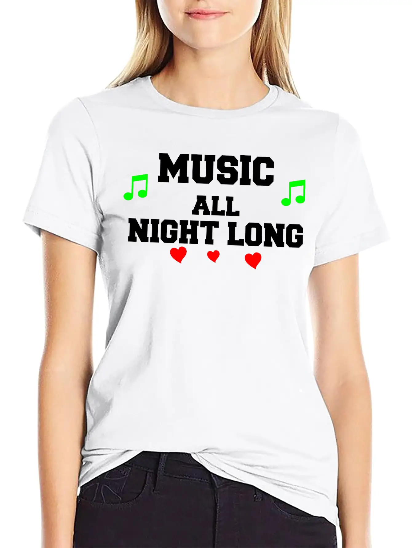 Music All Night Long Vector Unisex Casual T-Shirt – Clean Design For Daily Comfort