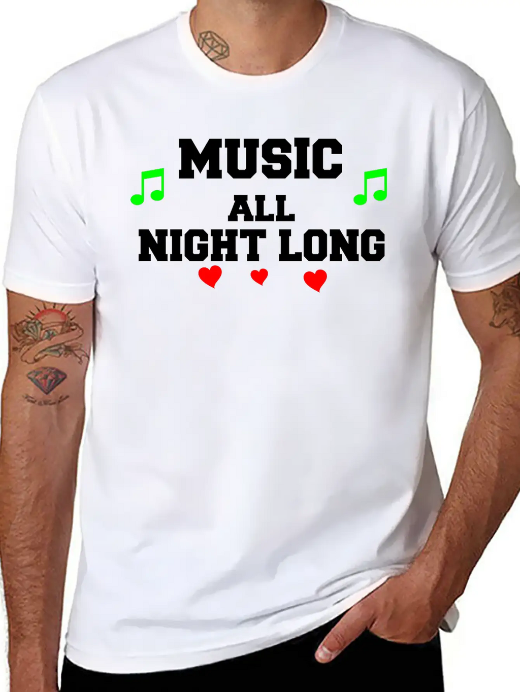 Music All Night Long Vector Unisex Casual T-Shirt – Clean Design For Daily Comfort