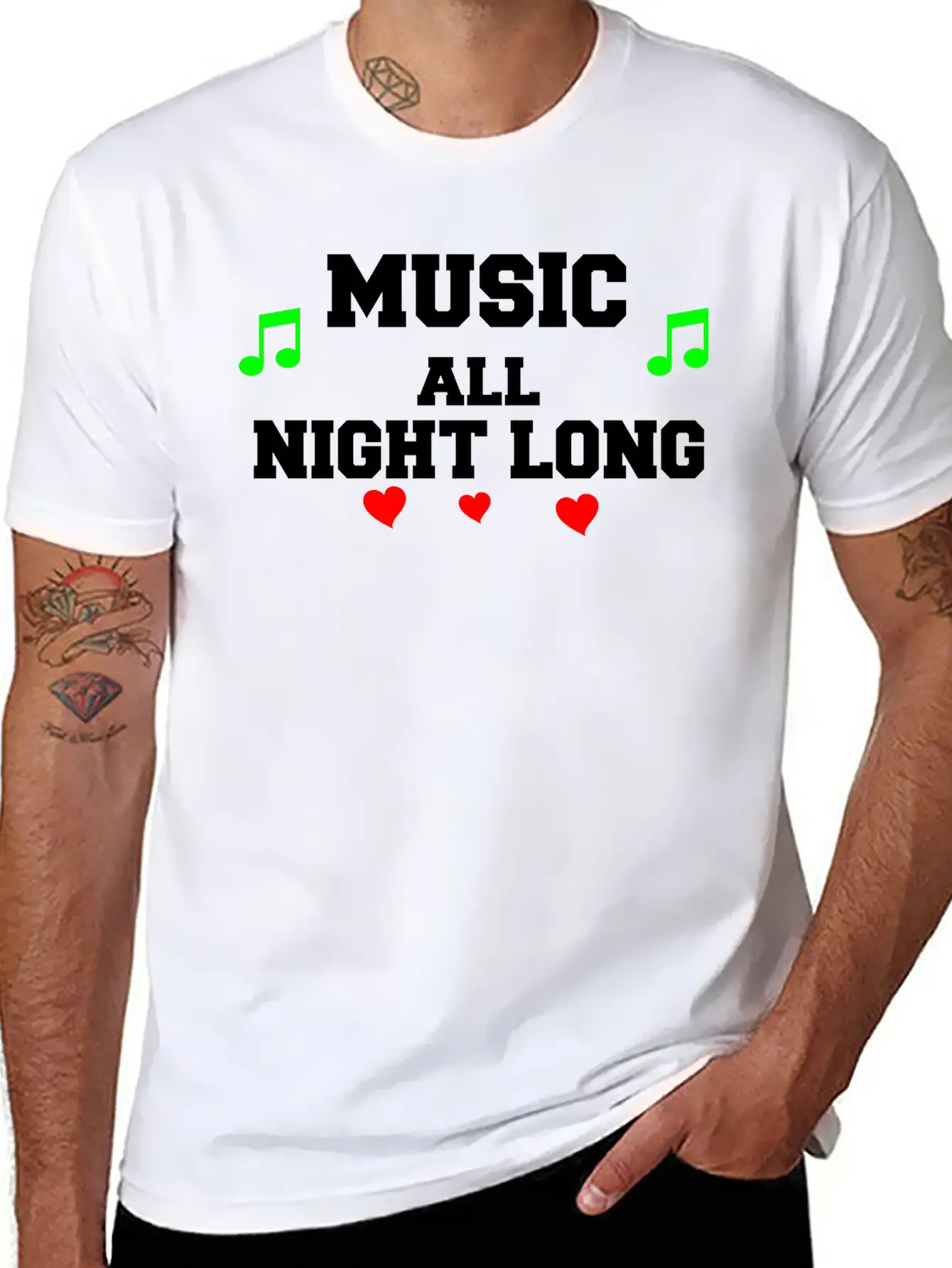 Music All Night Long Vector Unisex Casual T-Shirt – Clean Design For Daily Comfort