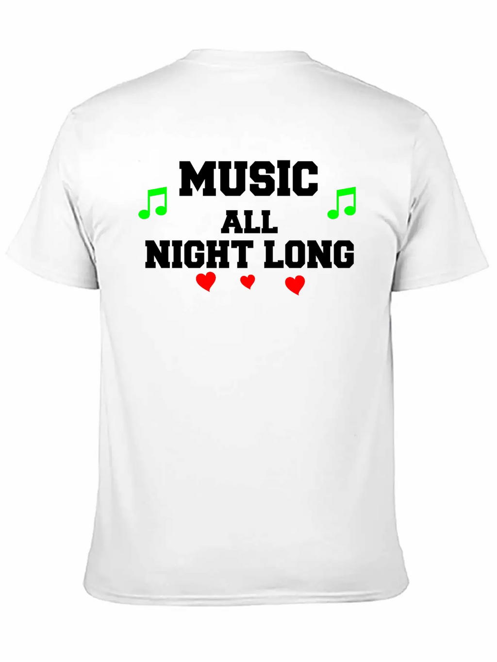 Music All Night Long Vector Unisex Casual T-Shirt – Clean Design For Daily Comfort