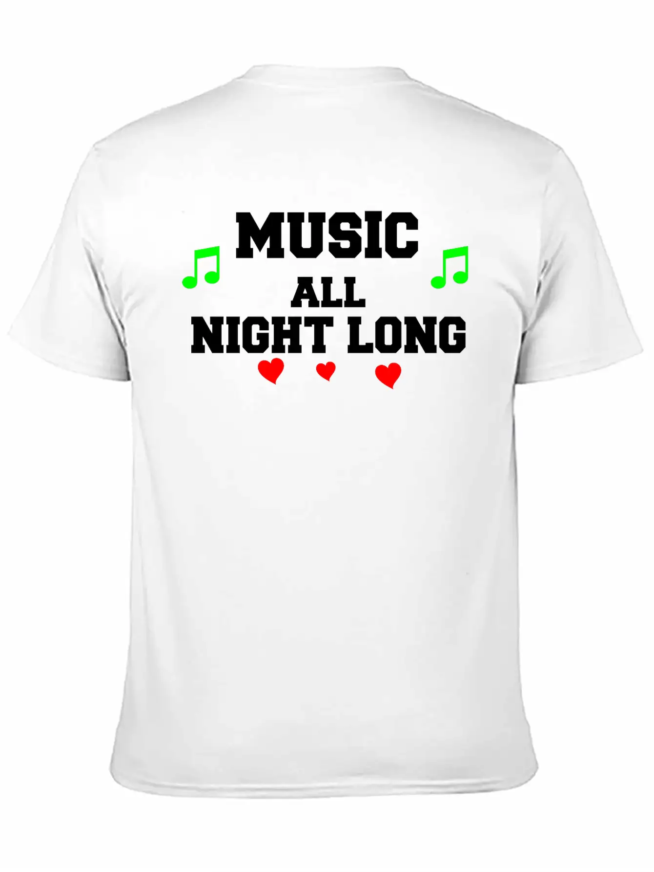 Music All Night Long Vector Unisex Casual T-Shirt – Clean Design For Daily Comfort