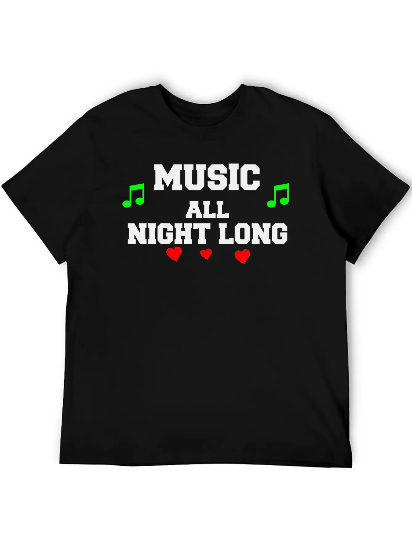 Music All Night Long Vector Unisex Casual T-Shirt – Clean Design For Daily Comfort