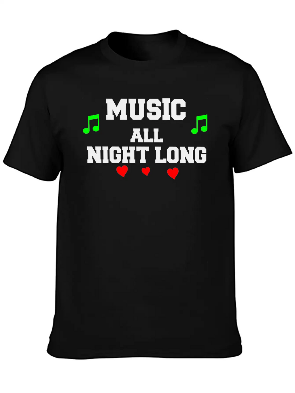 Music All Night Long Vector Unisex Casual T-Shirt – Clean Design For Daily Comfort