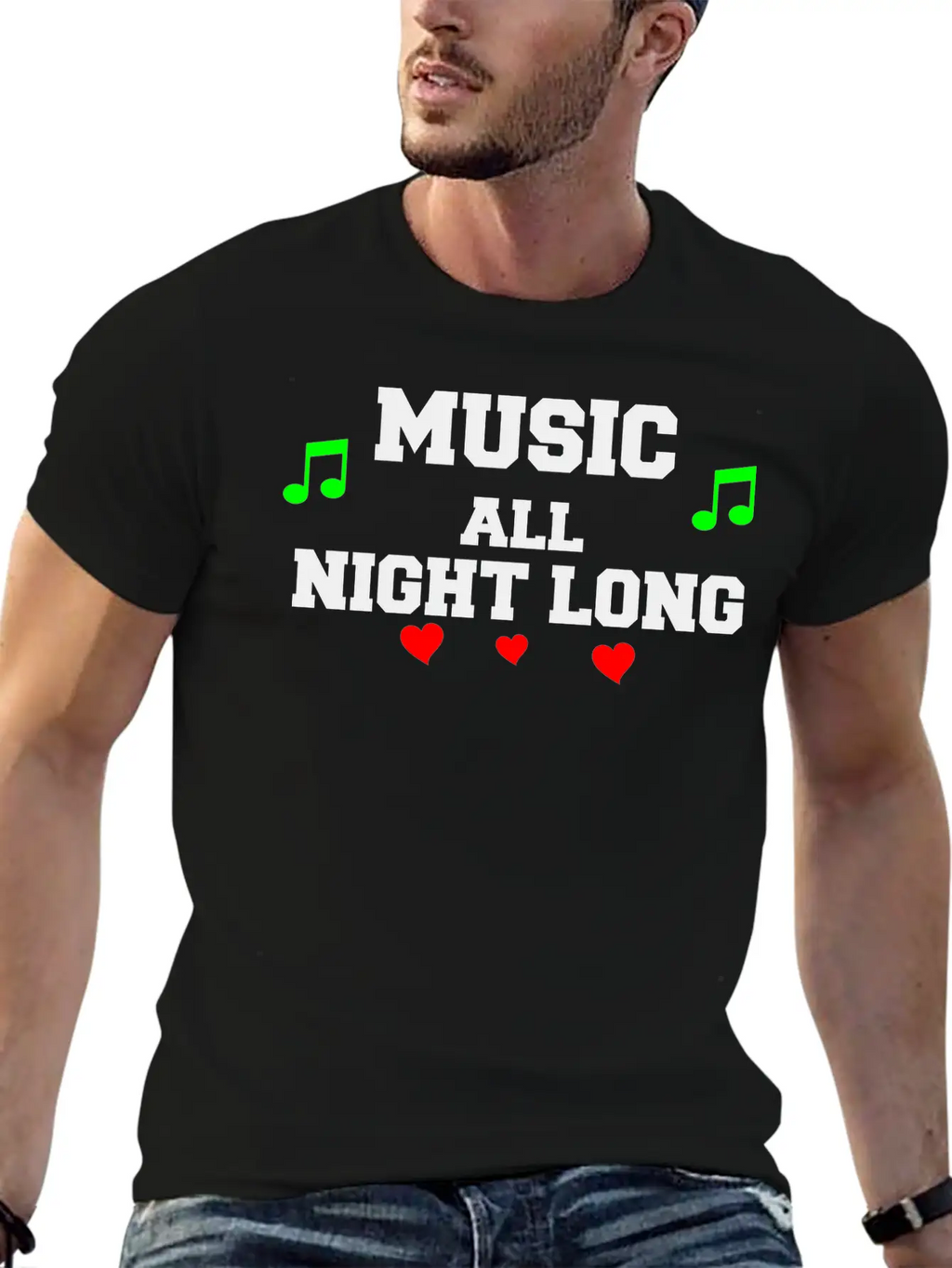 Music All Night Long Vector Unisex Casual T-Shirt – Clean Design For Daily Comfort