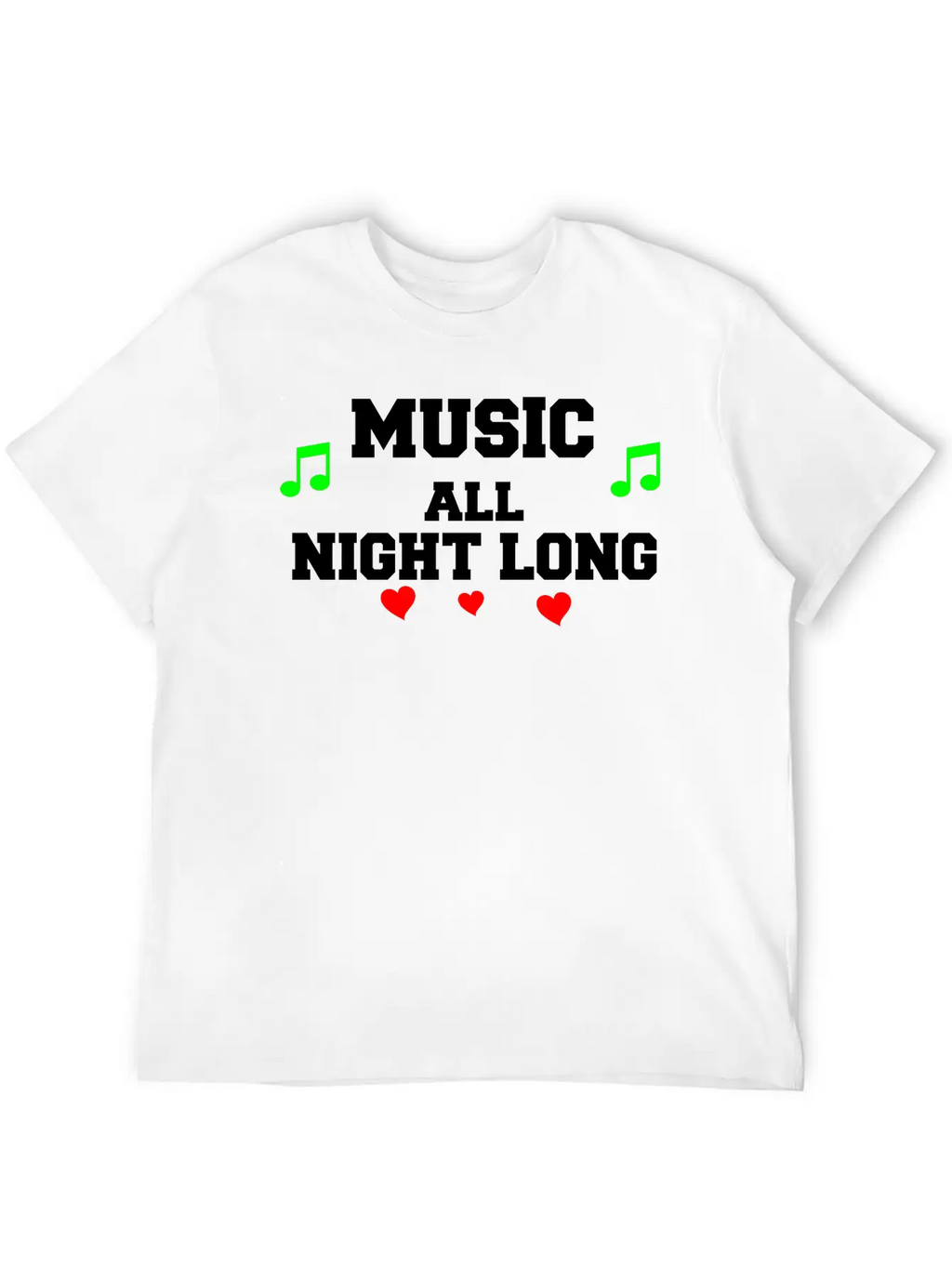Music All Night Long Vector Unisex Casual T-Shirt – Clean Design For Daily Comfort