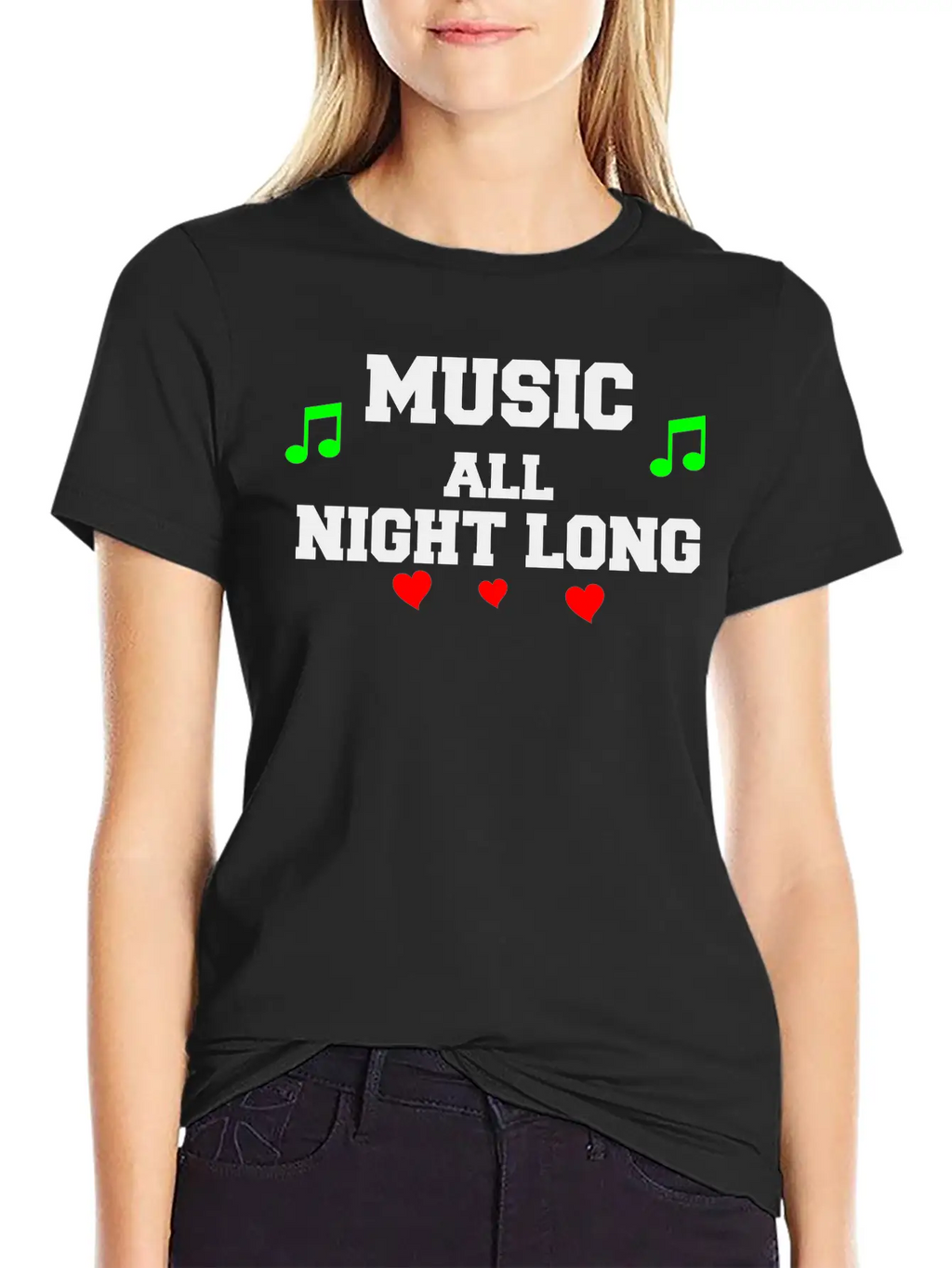 Music All Night Long Vector Unisex Casual T-Shirt – Clean Design For Daily Comfort